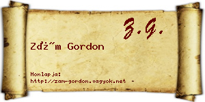 Zám Gordon névjegykártya
